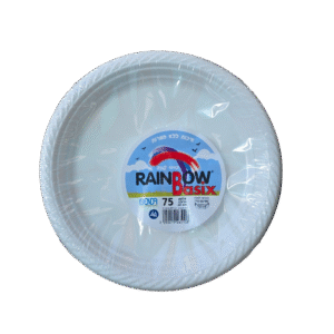 צלחות גדולות קשיחות לבן 75 יחידות