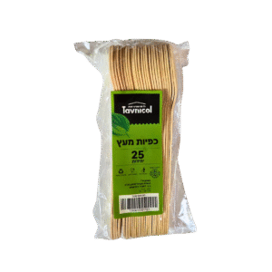 כפיות דקל מתכלות 25 יחידות