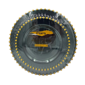 סט צלחות פנינה שחור יוקרתי 16 יחידות